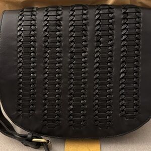 Patricia Nash black leather woven crossbody